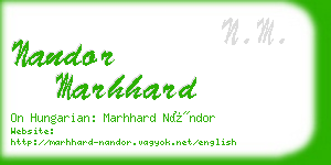 nandor marhhard business card